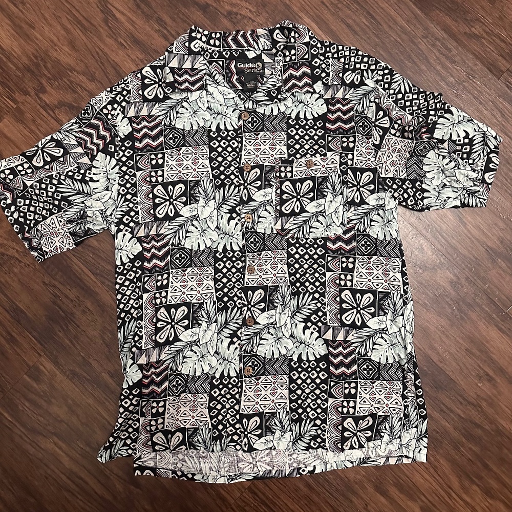 Vintage Guide Series Hawaiian Shirt | 100% Silk | Size Medium